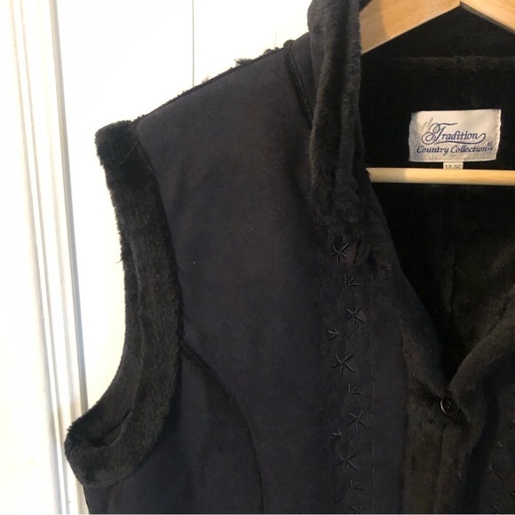 VINTAGE Faux Shearling Vest Size 14 - Picture 4 of 9